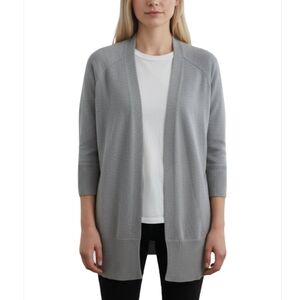 Aritzia Wilfred Free Long Cardigan Sweater Women's Size XS Grey Merino Wool New